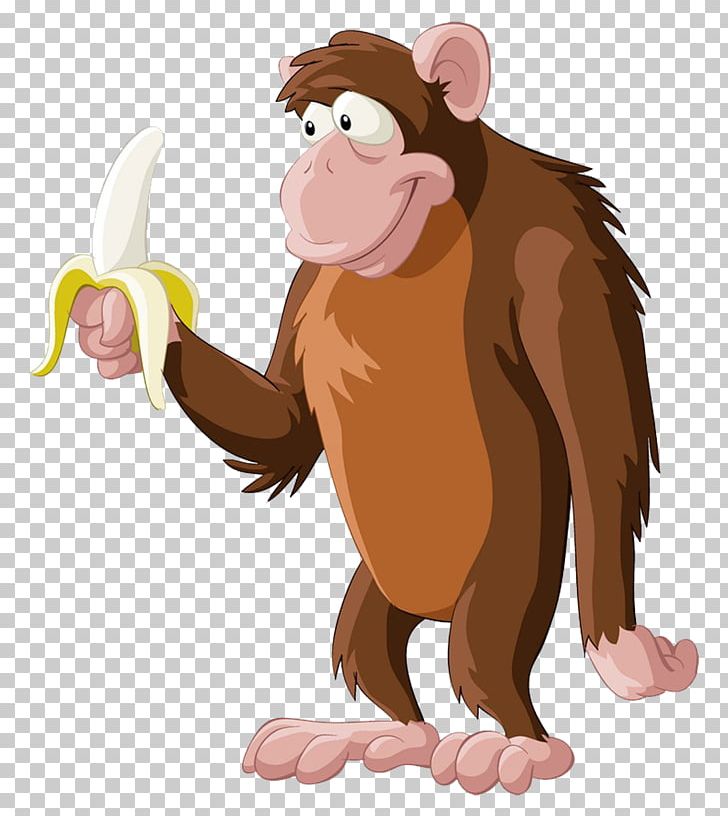 Chimpanzee Primate Monkey Banana PNG, Clipart, Animal, Animals, Carnivoran, Cartoon, Chimpanzee Free PNG Download