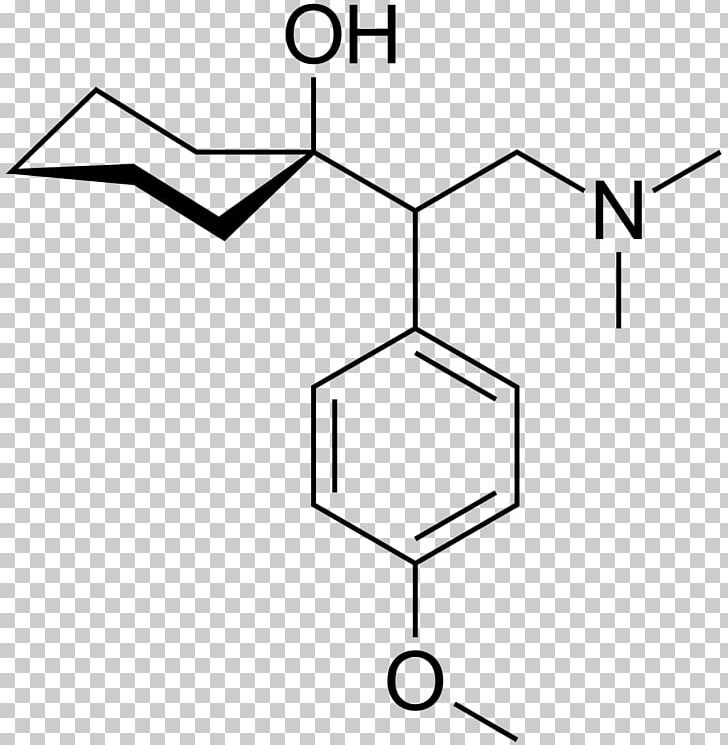 Venlafaxine Serotonin–norepinephrine Reuptake Inhibitor Milnacipran Drug PNG, Clipart, Angle, Black, Black And White, Chemical Structure, Diagram Free PNG Download