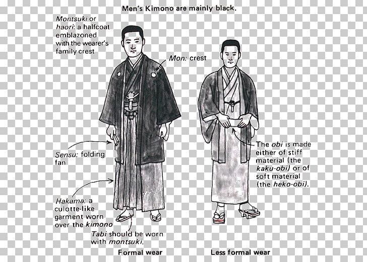 Japanese Clothing Kimono Folk Costume PNG, Clipart, Black And White, Clothing, Costume, Costume Design, Culture Of Japan Free PNG Download