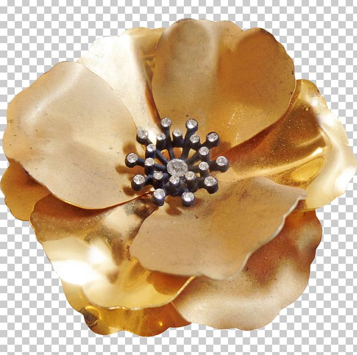 Flower Petal Brooch Gold Imitation Gemstones & Rhinestones PNG, Clipart, Amp, Bracelet, Brooch, Dress, Estate Jewelry Free PNG Download