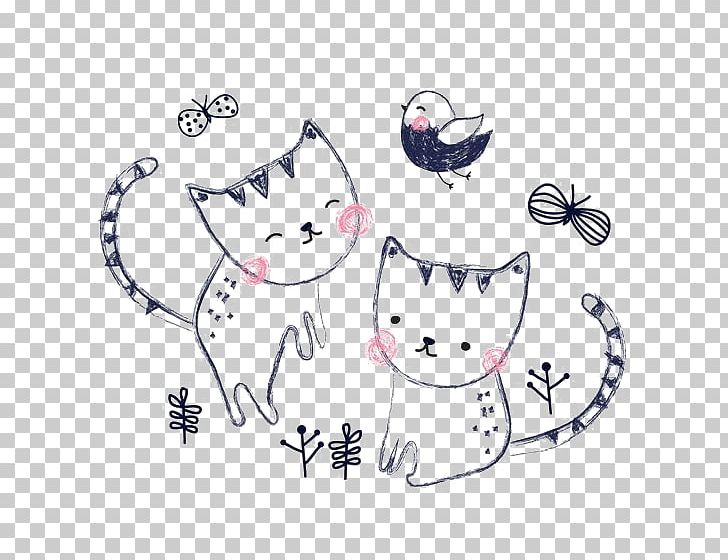 Kitten Cat Drawing Illustration PNG, Clipart, Angle, Animal, Animals, Carnivoran, Cartoon Free PNG Download