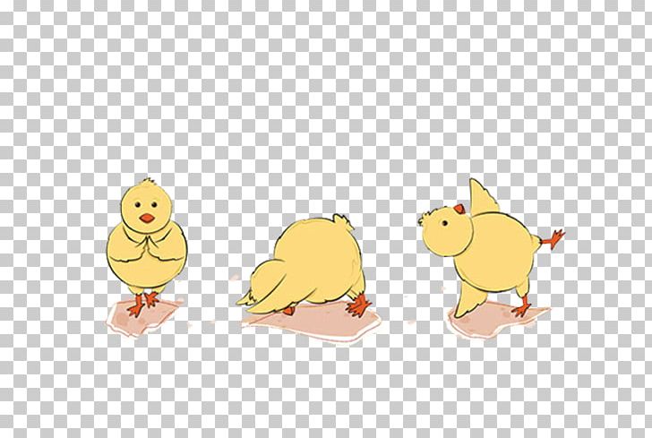 Little Yellow Chicken Yoga Easter Illustration PNG, Clipart, Art, Beak, Bikram Yoga, Bird, Cartoon Free PNG Download