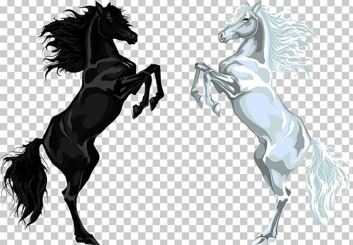 Arabian Horse Stallion Euclidean Illustration PNG, Clipart, Animal, Animals, Art, Black And White, Cartoon Free PNG Download