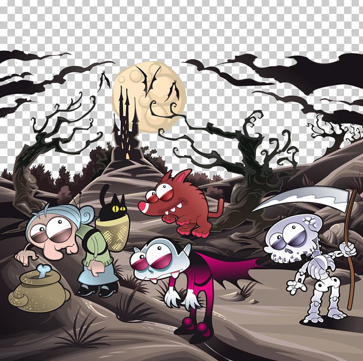 Landscape Cartoon Horror Illustration PNG, Clipart, Art, Euclidean Vector, Fiction, Fictional Character, Forest Free PNG Download