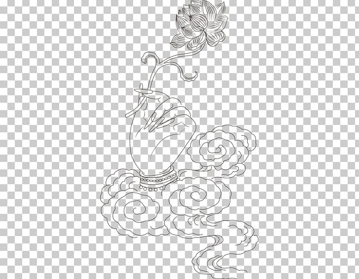 White Black Body Piercing Jewellery Pattern PNG, Clipart, Artwork, Bergamot Vector, Black, Black And White, Buddhist Elements Free PNG Download