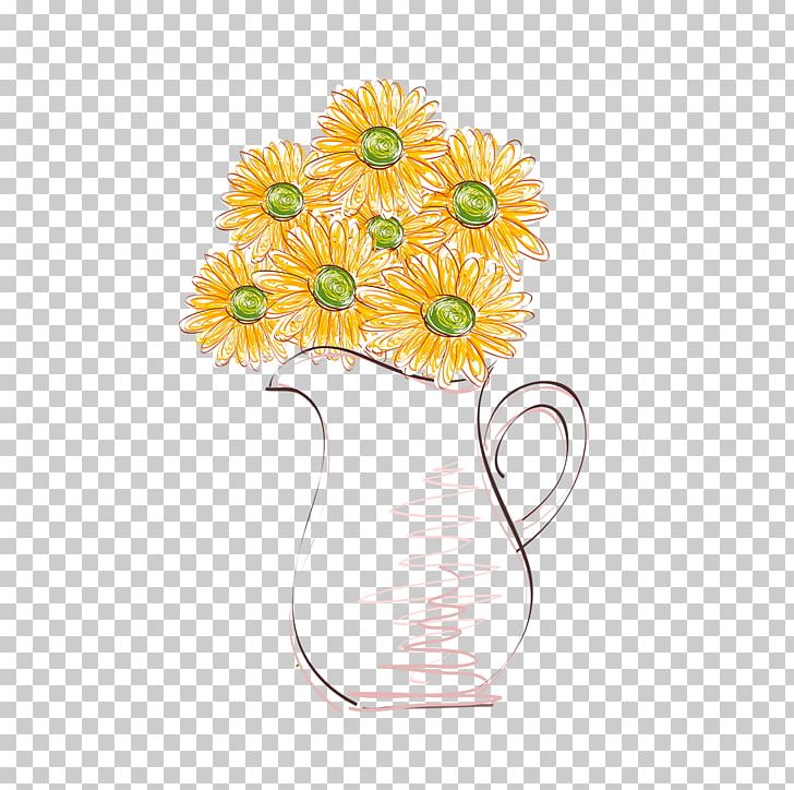 Vase Flowerpot Common Sunflower Illustration PNG, Clipart, Artwork, Cartoon, Chrysanths, Cut Flowers, Dahlia Free PNG Download