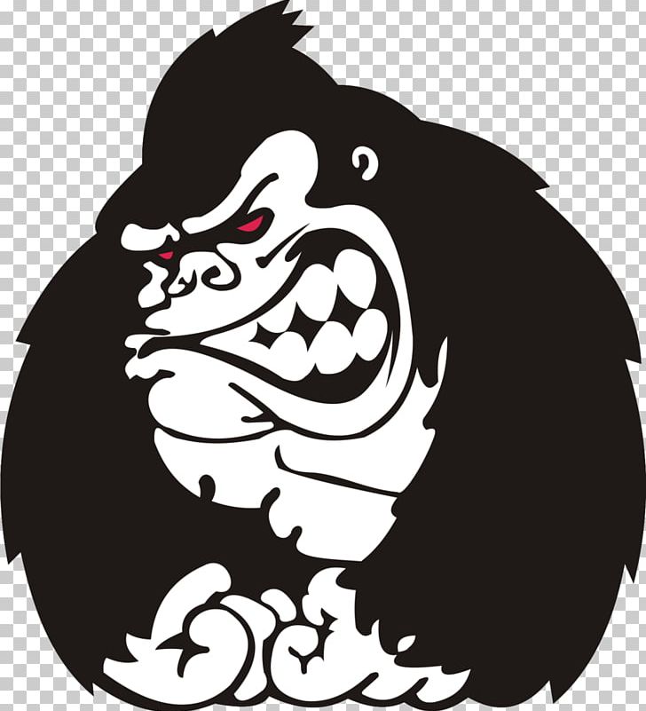 Gorilla Sticker Polyvinyl Chloride Wall Decal PNG, Clipart, Animals, Art, Black, Black And White, Brand Free PNG Download