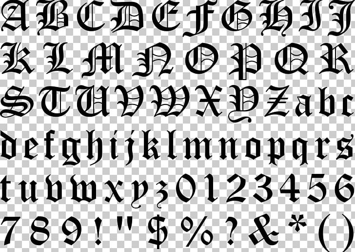Blackletter Typeface Gothic Alphabet Font PNG, Clipart, Alphabet, Angle, Area, Black And White, Blackletter Free PNG Download