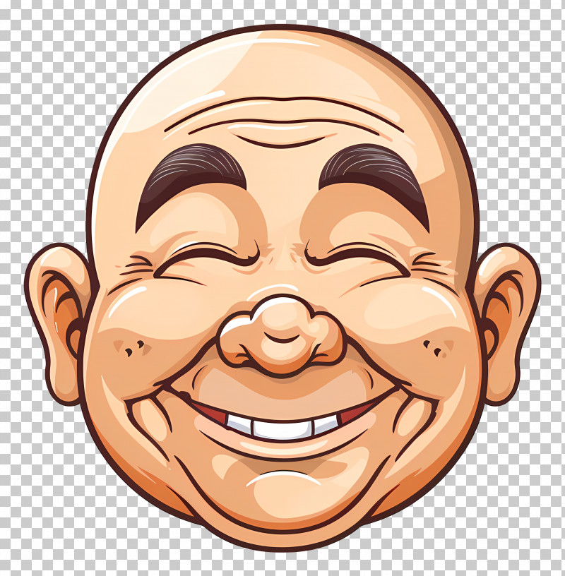 Smiling Man Head - Smiling Bald Man Cartoon PNG