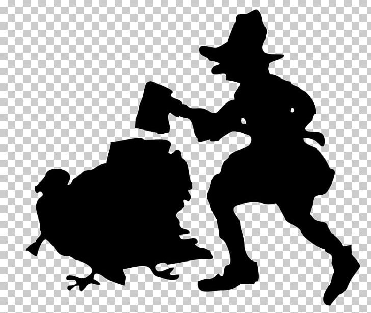 Pilgrim Thanksgiving Silhouette PNG, Clipart, Black, Cattle Like Mammal, Cowboy, Domesticated Turkey, Fictional Character Free PNG Download