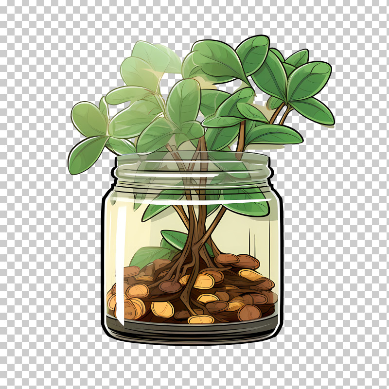 World Thrift Day - Plant In Glass Jar For Decorative Gardening PNG