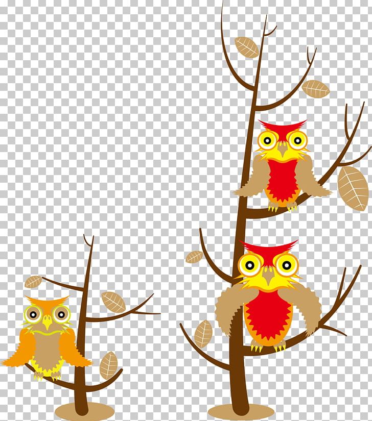 Cartoon Illustration PNG, Clipart, Animal, Autumn Tree, Background, Beak, Bird Free PNG Download