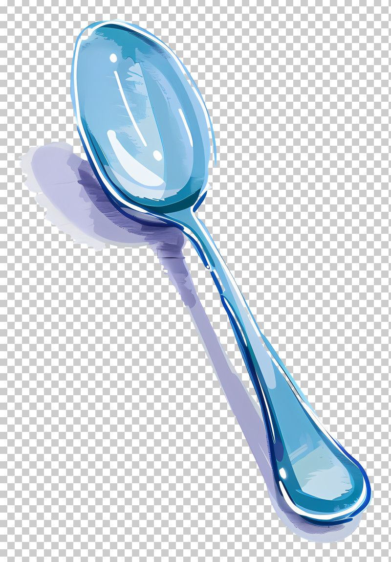 Teaspoon - Blue Spoon Illustration PNG