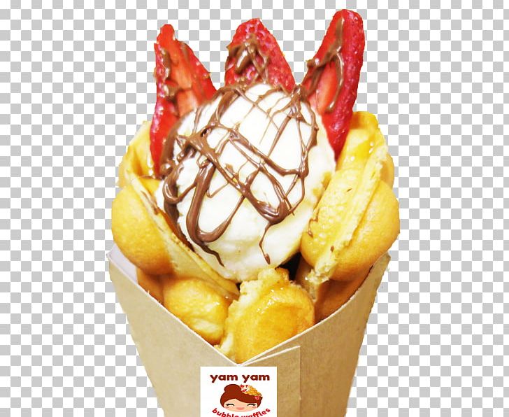 Sundae Dame Blanche Ice Cream Cones Waffle PNG, Clipart, Banana Split, Belgian Waffle, Bubble Waffle, Cream, Dairy Product Free PNG Download
