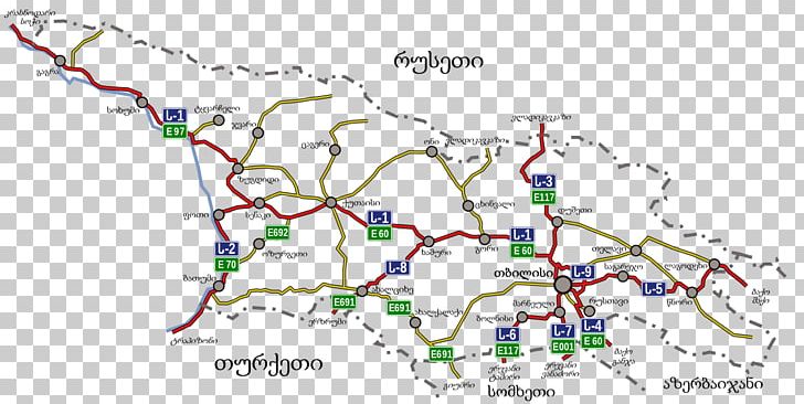 Georgian Military Road Road Map PNG