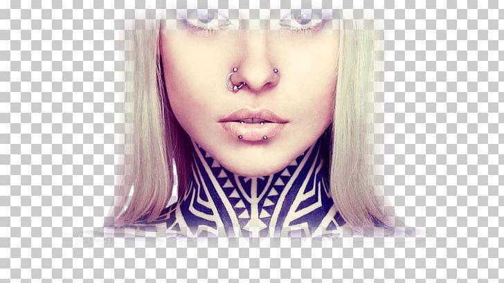 Tattoo Woman Inked Body Piercing Neck PNG, Clipart, Blond, Body Art, Body Piercing, Brown Hair, Cheek Free PNG Download