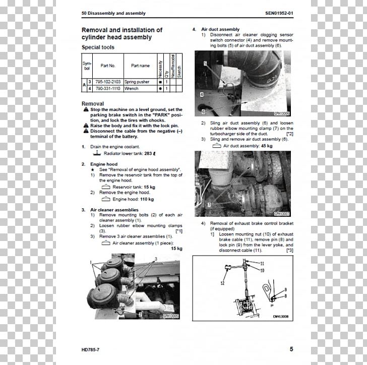 Komatsu Limited Owner's Manual Excavator Product Manuals PNG, Clipart, Black And White, Book, Caterpillar Dump Truck, Doosan, Dump Truck Free PNG Download