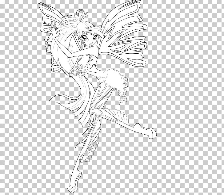 Bloom Stella Flora Colouring Pages Tecna PNG, Clipart, Arm, Artwork, Black And White, Bloom, Color Free PNG Download