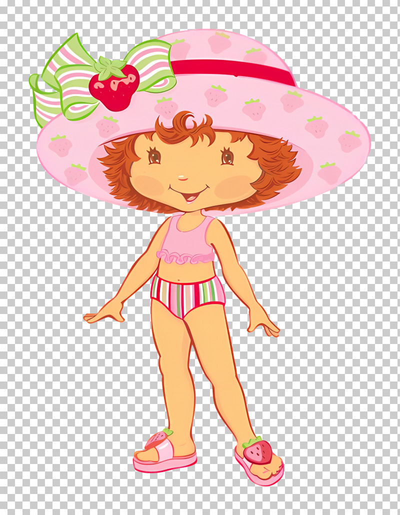 Strawberry Shortcake - Girl In Swimsuit With Hat PNG