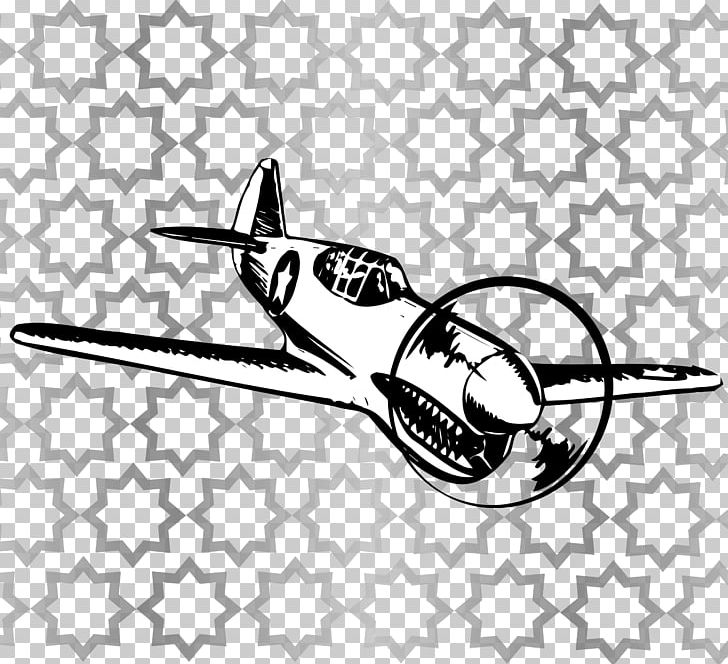 Airplane Curtiss P-40 Warhawk Drawing PNG, Clipart, Airplane, Angle, Art, Biplane, Black And White Free PNG Download