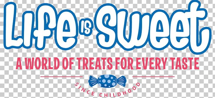 Logo Life Is Sweet Candy Store & Cupcake Store Sweetness Brand PNG, Clipart, Area, Banner, Blue, Brand, Cake Free PNG Download