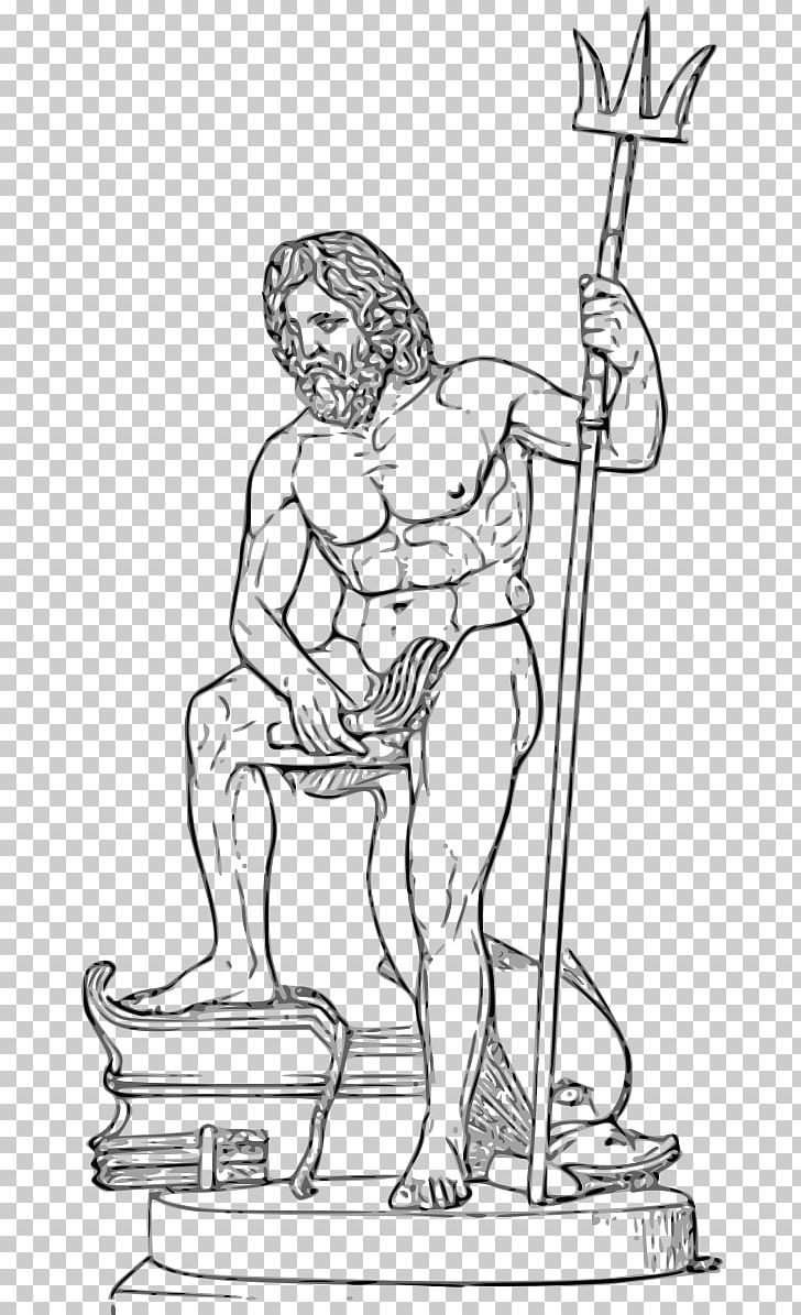 Poseidon Zeus Greek Mythology PNG, Clipart, Arm, Art, Artwork, Black And  White, Cartoon Free PNG Download
