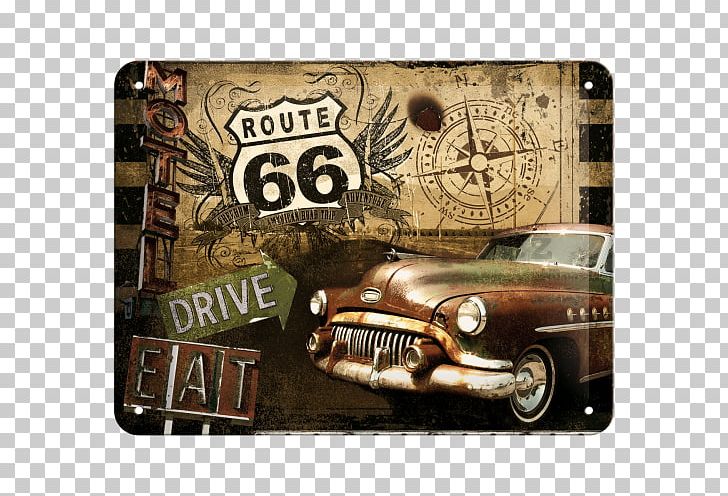 U.S. Route 66 Car Nostalgia Metal Retro Style PNG, Clipart, 20 Cm, Automotive Design, Brand, Car, Highway Free PNG Download