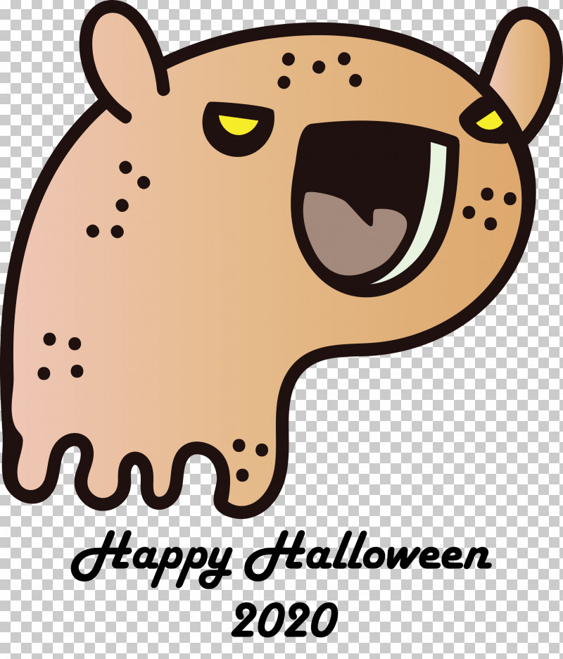 2020 Happy Halloween PNG, Clipart, 2020 Happy Halloween, Cartoon, Meter, Snout Free PNG Download