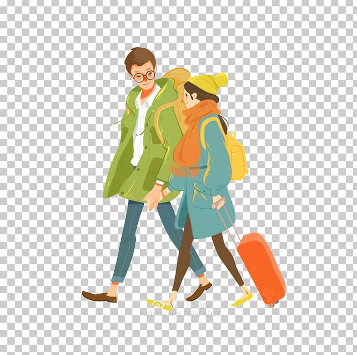 Tourism Significant Other Illustration PNG, Clipart, Art, Backpack, Cartoon, Costume Design, Couple Free PNG Download