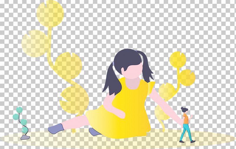 Cartoon Yellow Happy Smile PNG, Clipart, Cartoon, Doll Play, Girl, Happy, Paint Free PNG Download