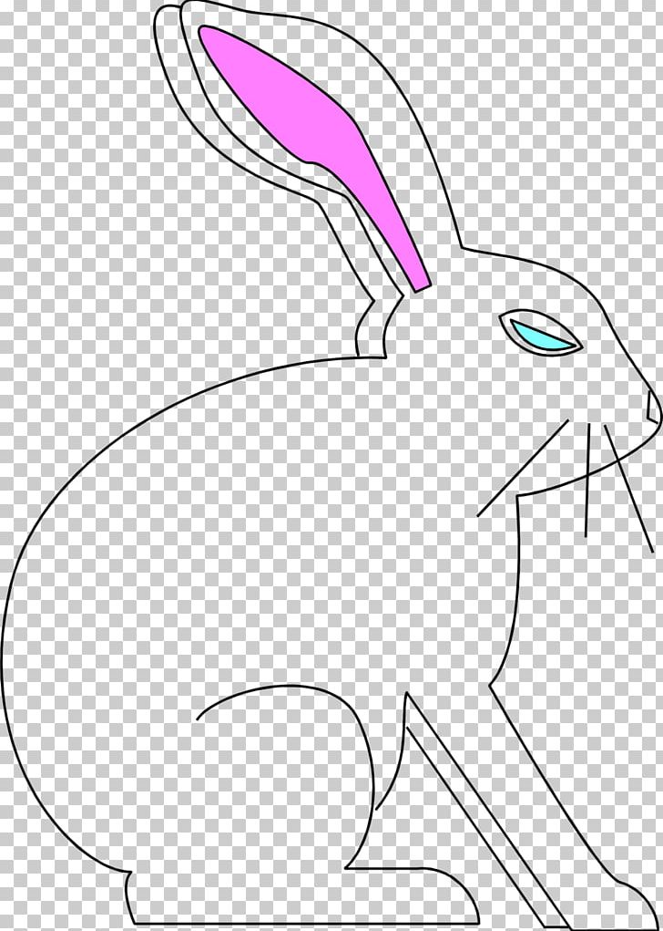 Domestic Rabbit Hare Line Art PNG, Clipart, Angle, Area, Artwork, Beak, Black And White Free PNG Download