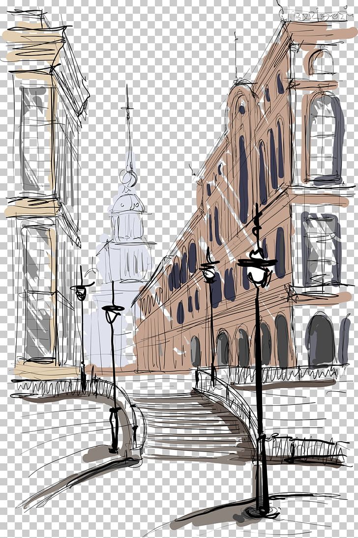 Painting Architecture Drawing Building PNG, Clipart, Adobe Illustrator, Arch, Art, Colorful Background, Color Pencil Free PNG Download