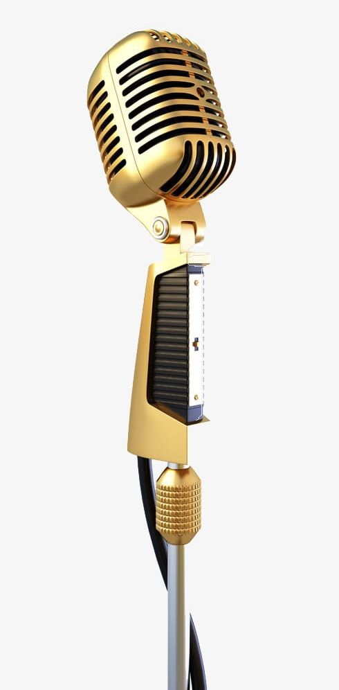 Golden Microphone Station PNG, Clipart, Audio Equipment, Broadcasting ...