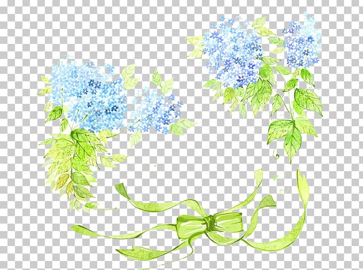 French Hydrangea Flower Blue Color PNG, Clipart, Advertising, Blue, Border, Bow Vector, Branch Free PNG Download