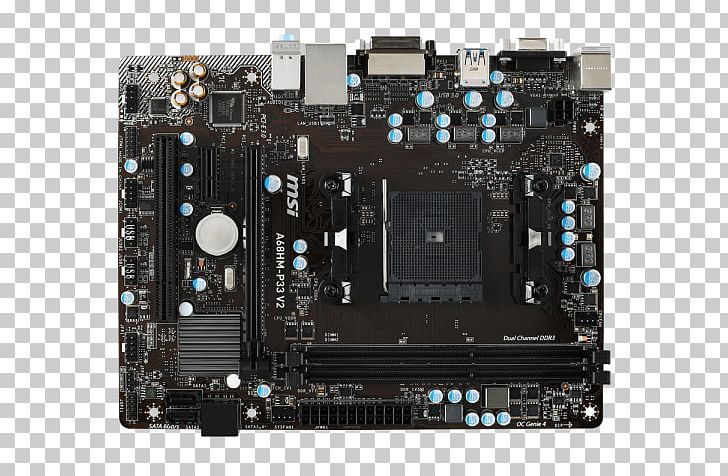 MSI A68HM-P33 V2 Motherboard Socket FM2+ PCI Express PNG, Clipart, Computer Component, Computer Hardware, Computer Port, Conventional Pci, Cpu Free PNG Download