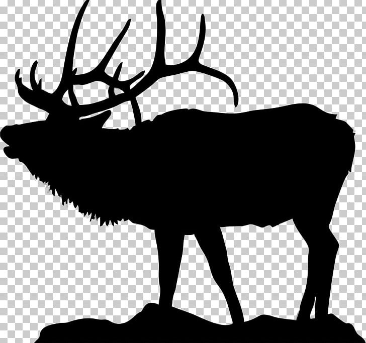 Elk Deer Moose Silhouette PNG, Clipart, Antler, Art, Black And White, Cattle Like Mammal, Clip Art Free PNG Download