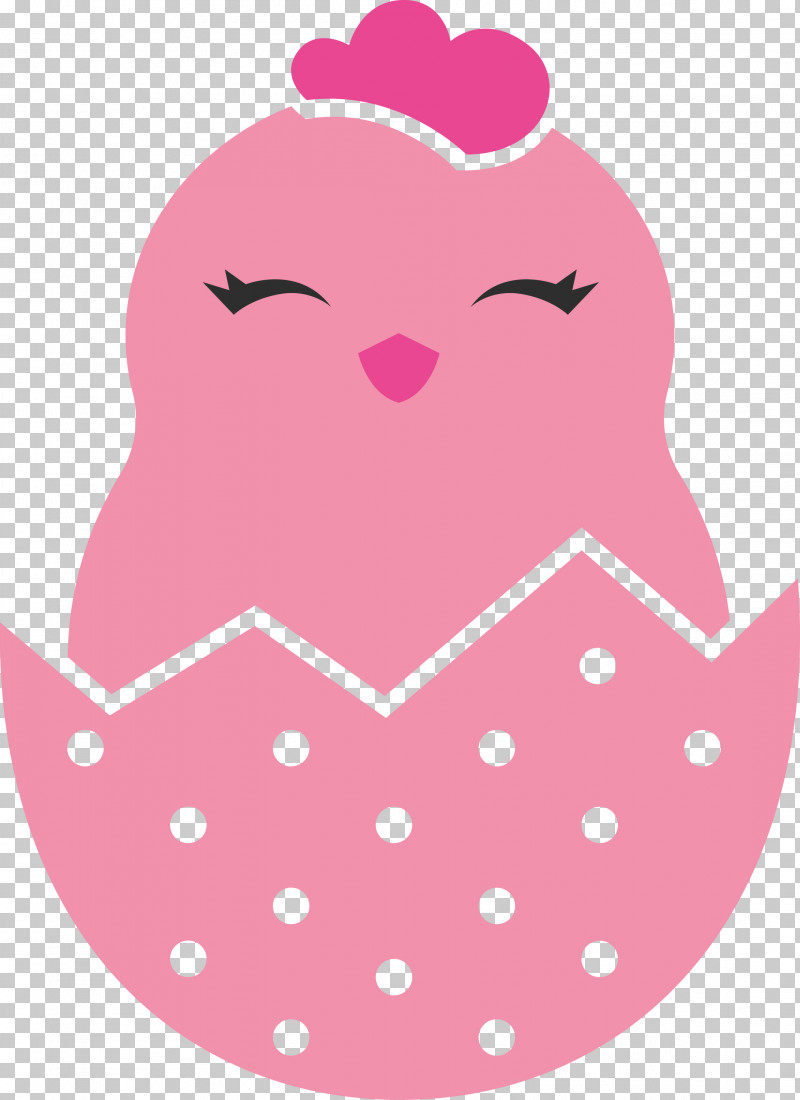 Chick In Eggshell Easter Day Adorable Chick PNG, Clipart, Adorable Chick, Chick In Eggshell, Easter Day, Pink, Polka Dot Free PNG Download