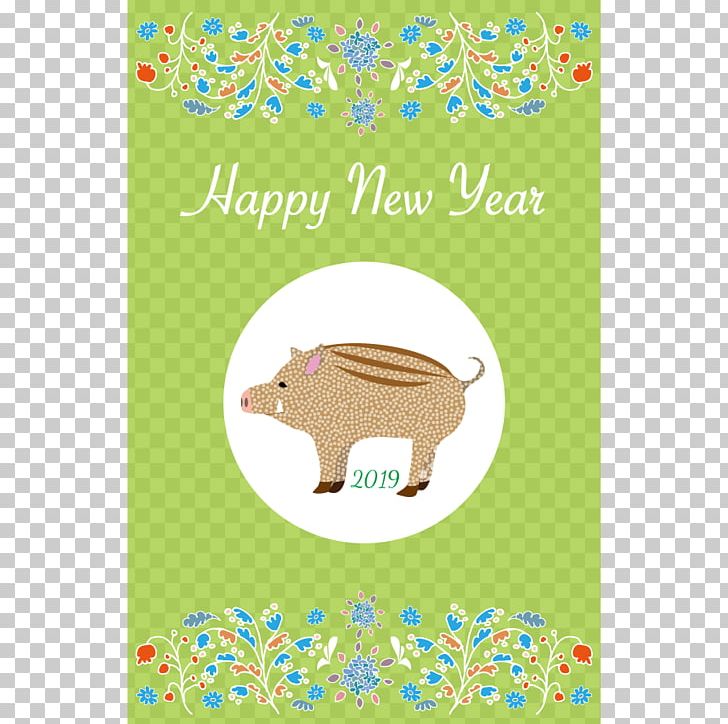 Wild Boar 0 Pig New Year Card PNG, Clipart, 2019, Animal, Animals, Area, Cartoon Free PNG Download
