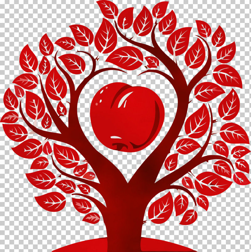 Red Love Heart Plant PNG, Clipart, Abstract Tree, Cartoon Tree, Heart, Love, Paint Free PNG Download