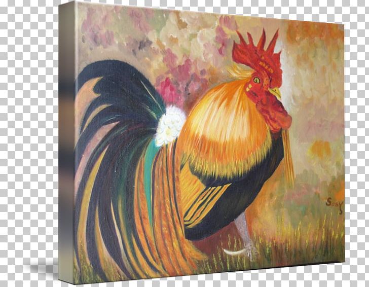 Rooster Painting Feather Throw Pillows Beak PNG, Clipart, Art, Bantam, Beak, Bird, Chicken Free PNG Download