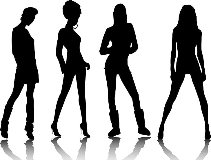 Silhouette Model Female PNG, Clipart, Arm, Black And White, Fashion, Female, Footwear Free PNG Download