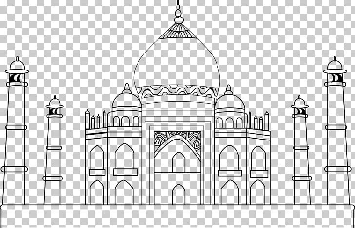 Taj Mahal Drawing PNG, Clipart, Arch, Architecture, Area, Black And White, Building Free PNG Download