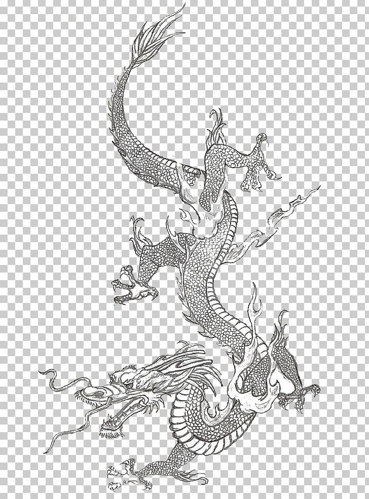 Chinese Dragon China Japanese Dragon Sketch PNG, Clipart, Art, Art Museum, Artwork, Black And White, China Free PNG Download