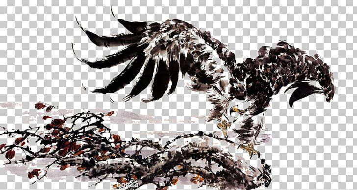 U6c34u58a8u753bu9e70 Ink Wash Painting Chinese Painting Hawk PNG, Clipart, Animal, Art, Black And White, Carving, Chinese Painting Free PNG Download