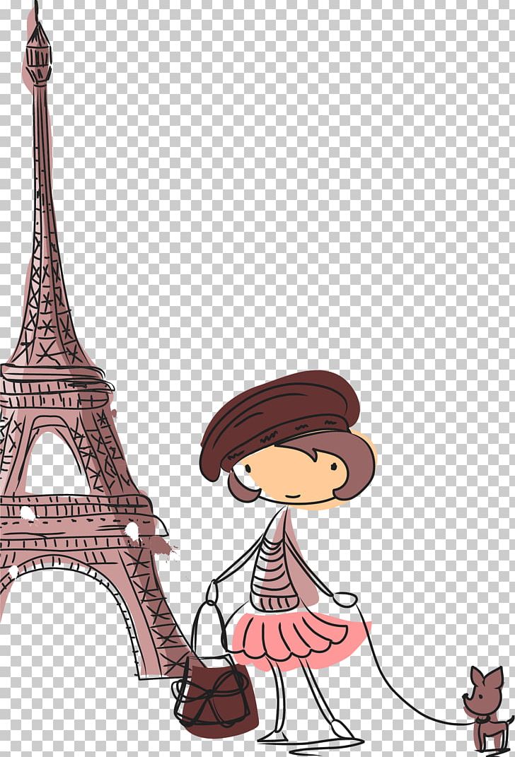 Eiffel Tower Drawing Cartoon Illustration PNG, Clipart, Art, Cartoon Character, Cartoon Characters, Cartoon Girl, Character Animation Free PNG Download
