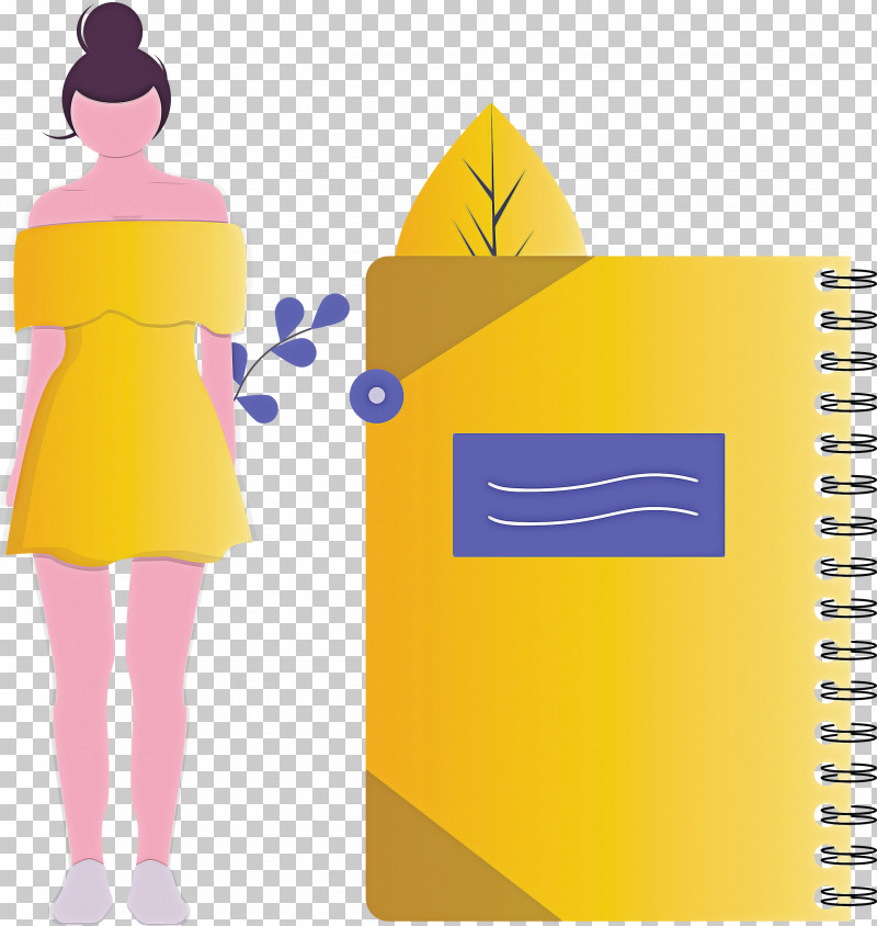 Notebook Girl PNG, Clipart, Girl, Notebook, Yellow Free PNG Download