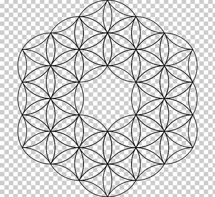 Overlapping Circles Grid Sacred Geometry Symbol Metatron's Cube PNG, Clipart, Area, Art, Black And White, Circle, Donut Free PNG Download