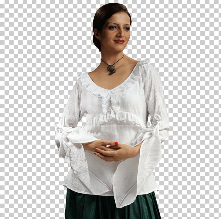 Blouse Middle Ages Textile Sleeve Ruffle PNG, Clipart, Abdomen, Blouse, Clothing, Cotton, Drawstring Free PNG Download