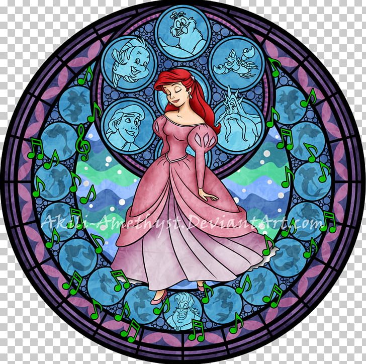Ariel Princess Jasmine Window Belle Stained Glass PNG, Clipart, Ariel, Beauty And The Beast, Belle, Cartoon, Character Free PNG Download