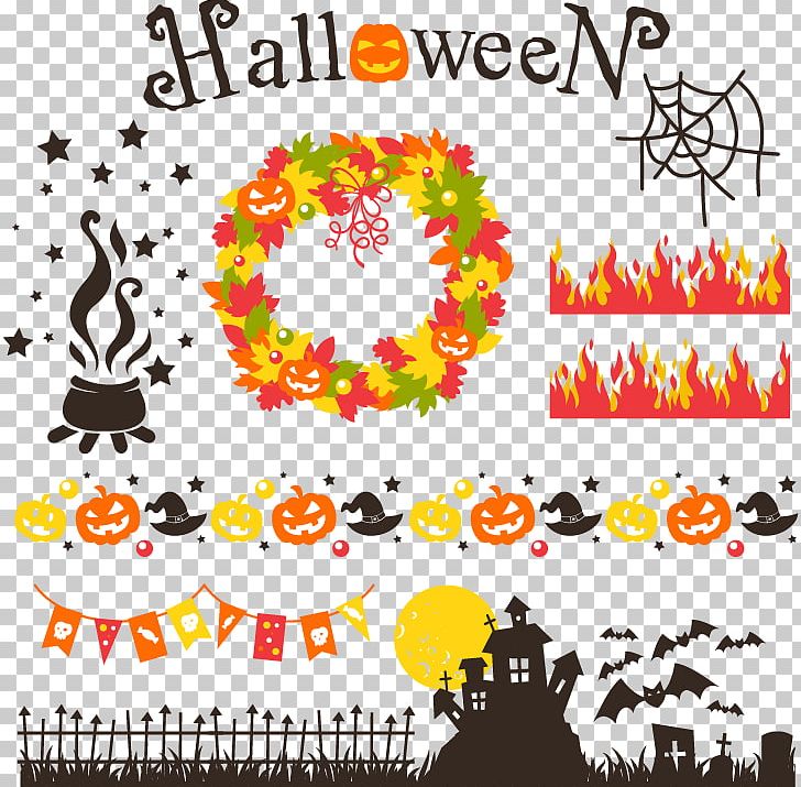 Halloween Euclidean Jack-o'-lantern Illustration PNG, Clipart, Area, Decorative Elements, Design Element, Elements, Euclidean Vector Free PNG Download